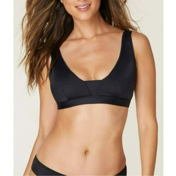 Andie Swim The Tahiti Black Top Eco Nylon Top NWT Large - Picture 3 of 6